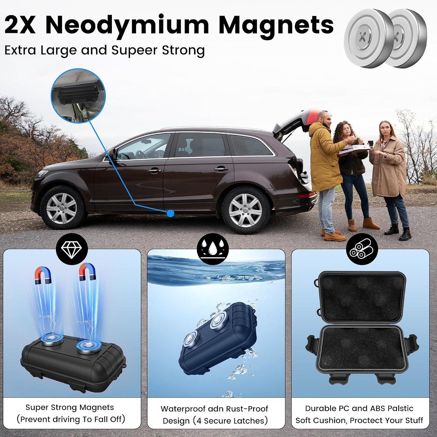Portallaves magnético para coche impermeable exterior
