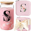 Tazas vidrio con tapas y pajitas regalo personalizado mujer