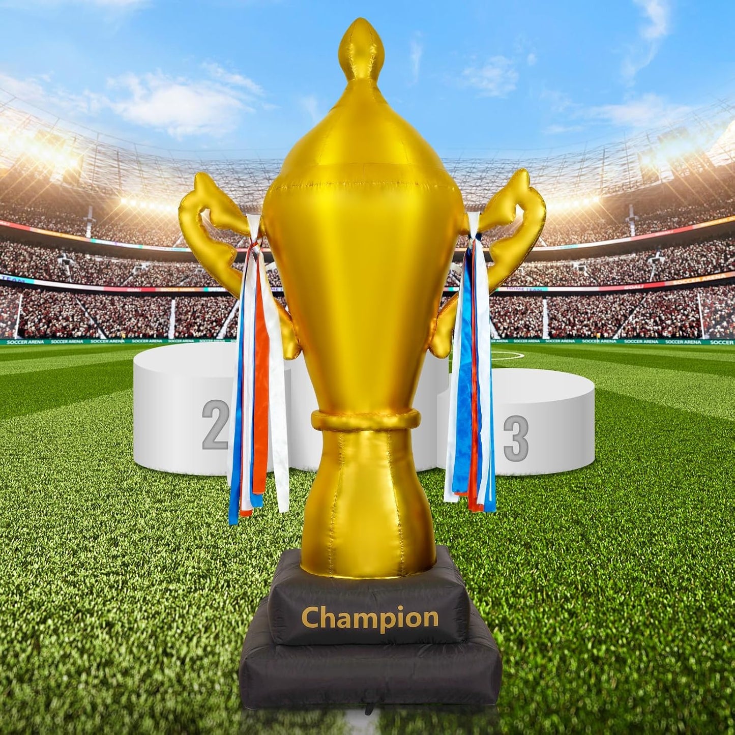 Decoración inflable trofeos oro 7pulg resistente impermeable