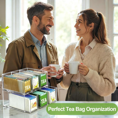 6 Pzas Cajones Organizadores Apilables para Bolsitas de Té Acrílico