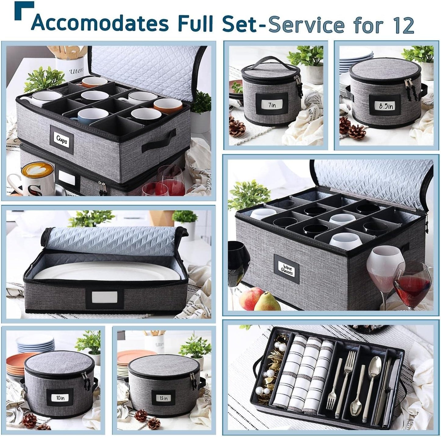 Set 8 Pzas Cubiertos y Utensilios con Estuche 4 Copas Vino