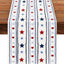 Camino mesa patriótico 13x72pulg estrellas rojas y azules