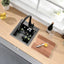 Fregadero cocina 15x15pulg calibre 16 negro metálico