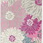 Alfombra gris 2'2"x10' floral campestre dormitorio sala