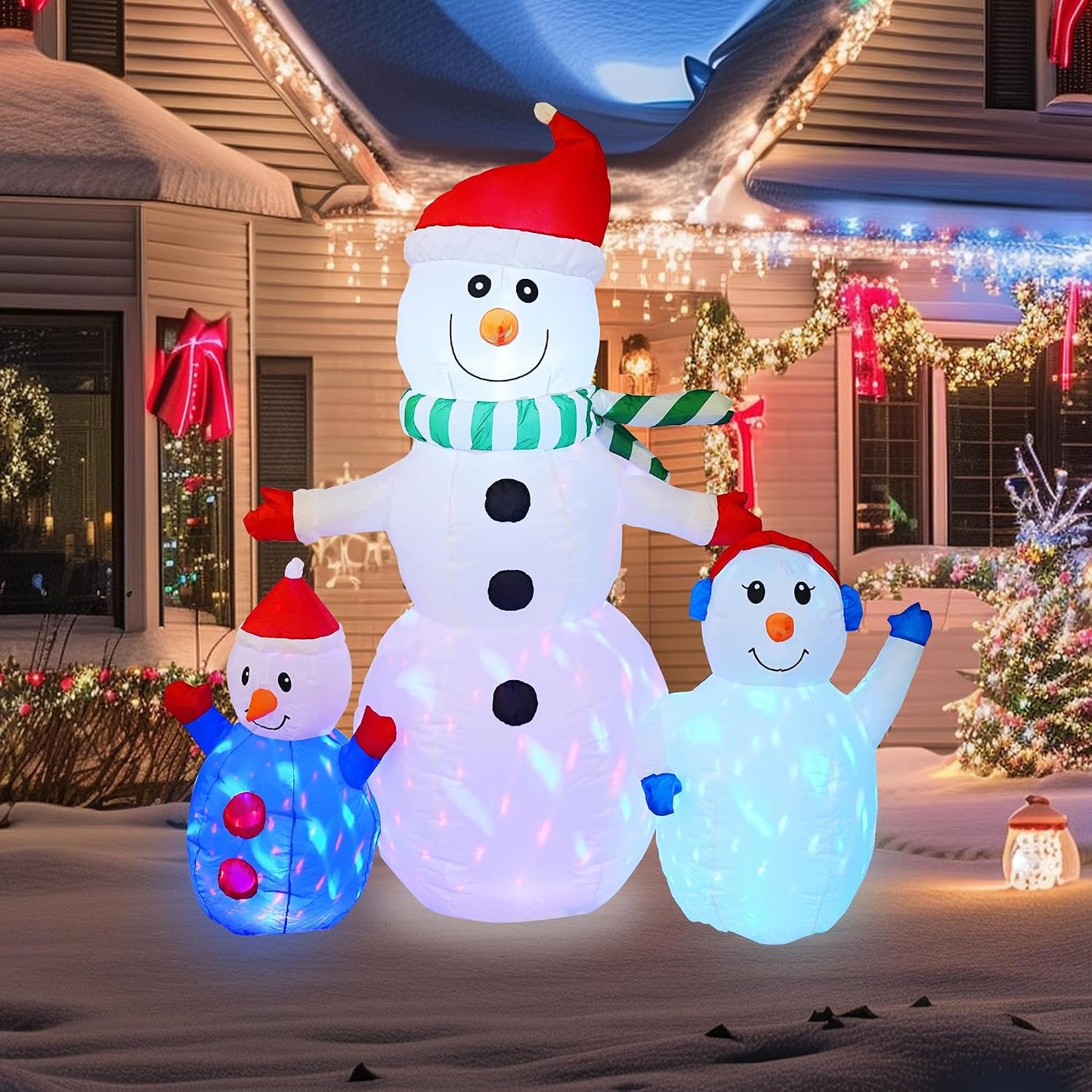 Muñeco nieve inflable 6ft con luces LED impermeable Navidad