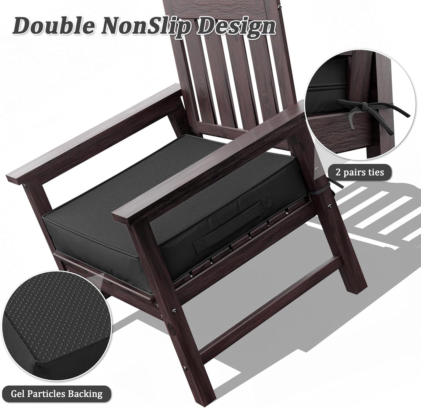 Set 2 cojines silla exterior 24x24" impermeables con asa