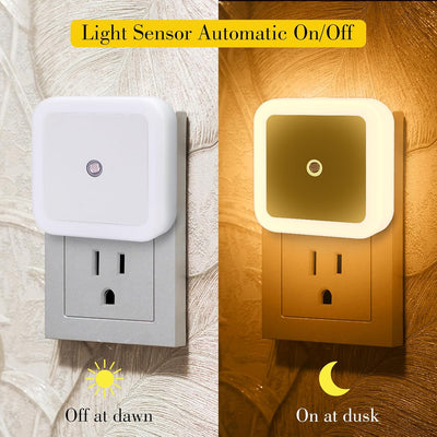 6 Luces Nocturnas Led Enchufables Sensor Amanecer Habitación Niños