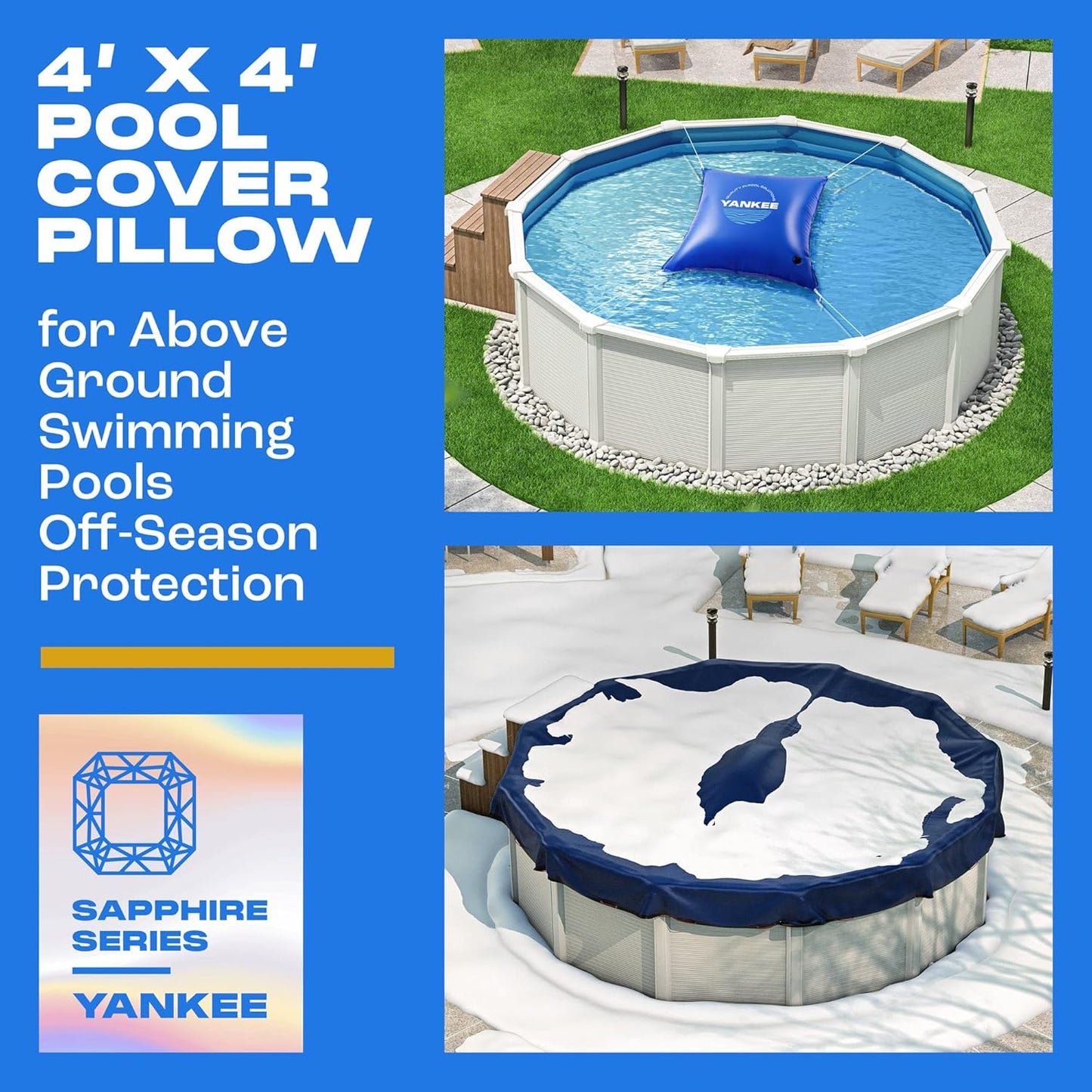 Almohadas piscina sobre suelo 4x4pulg PVC duradero