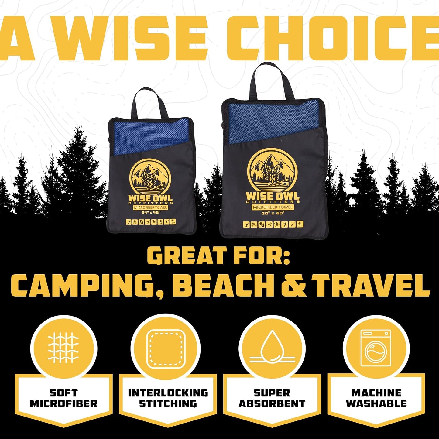 Toalla microfibra camping rápida secado viaje yoga