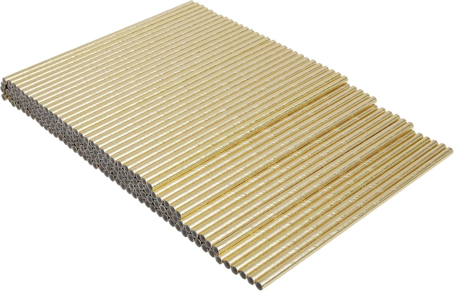 Pajitas papel set 144 color dorado