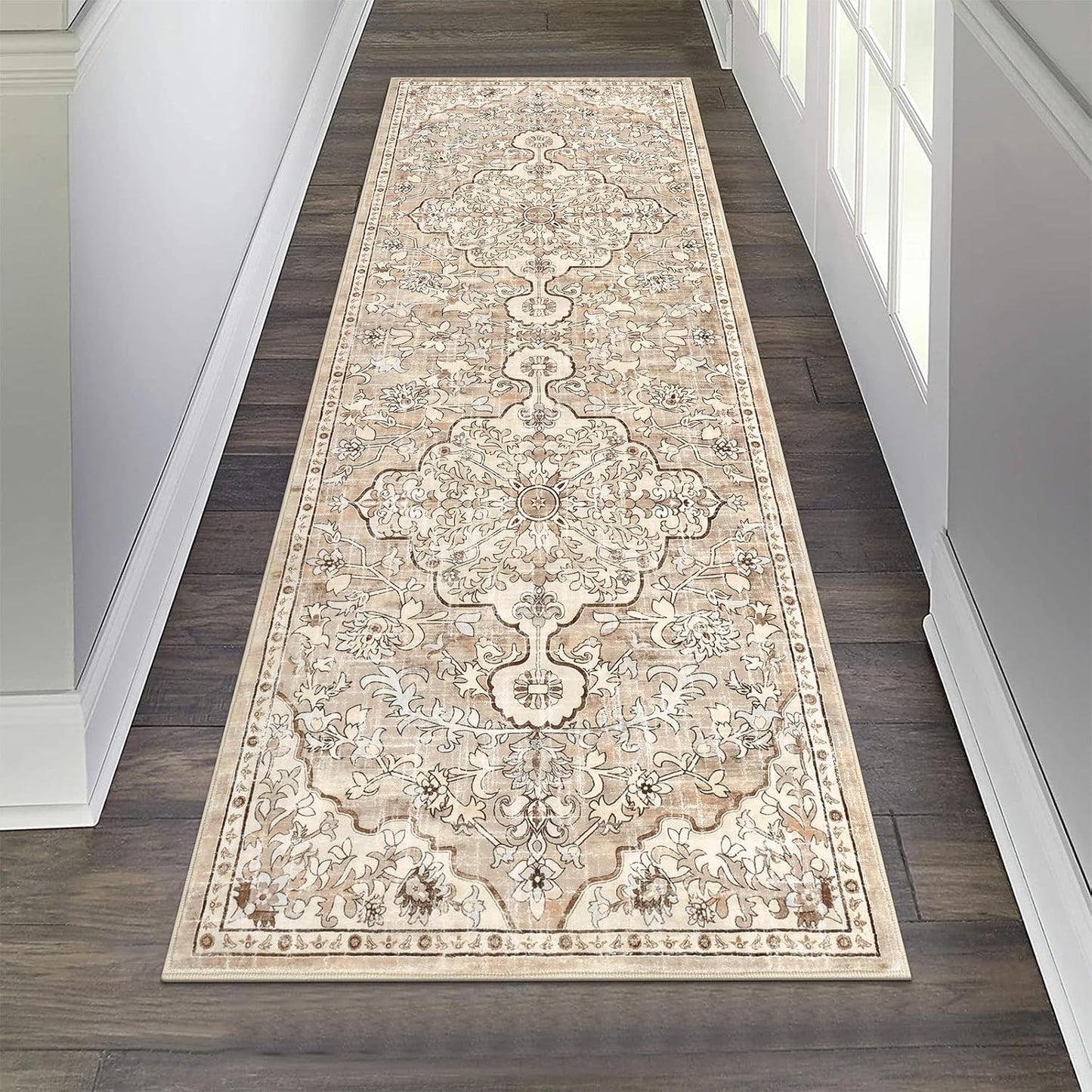 Tapete bohemio pasillo 2x6 lavable antiderrap