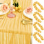Camino mesa gasa semitransparente 35x170pulg dorado 4 pzas