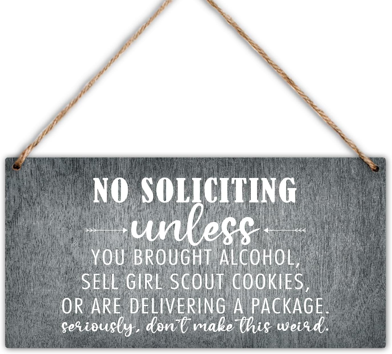 Cartel No Soliciting de madera para puerta vintage