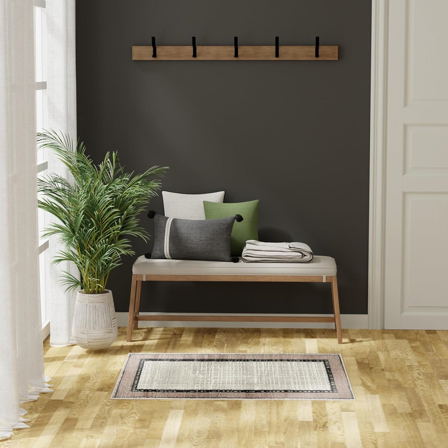 Alfombra gris carbón 2x4ft para dormitorio y sala