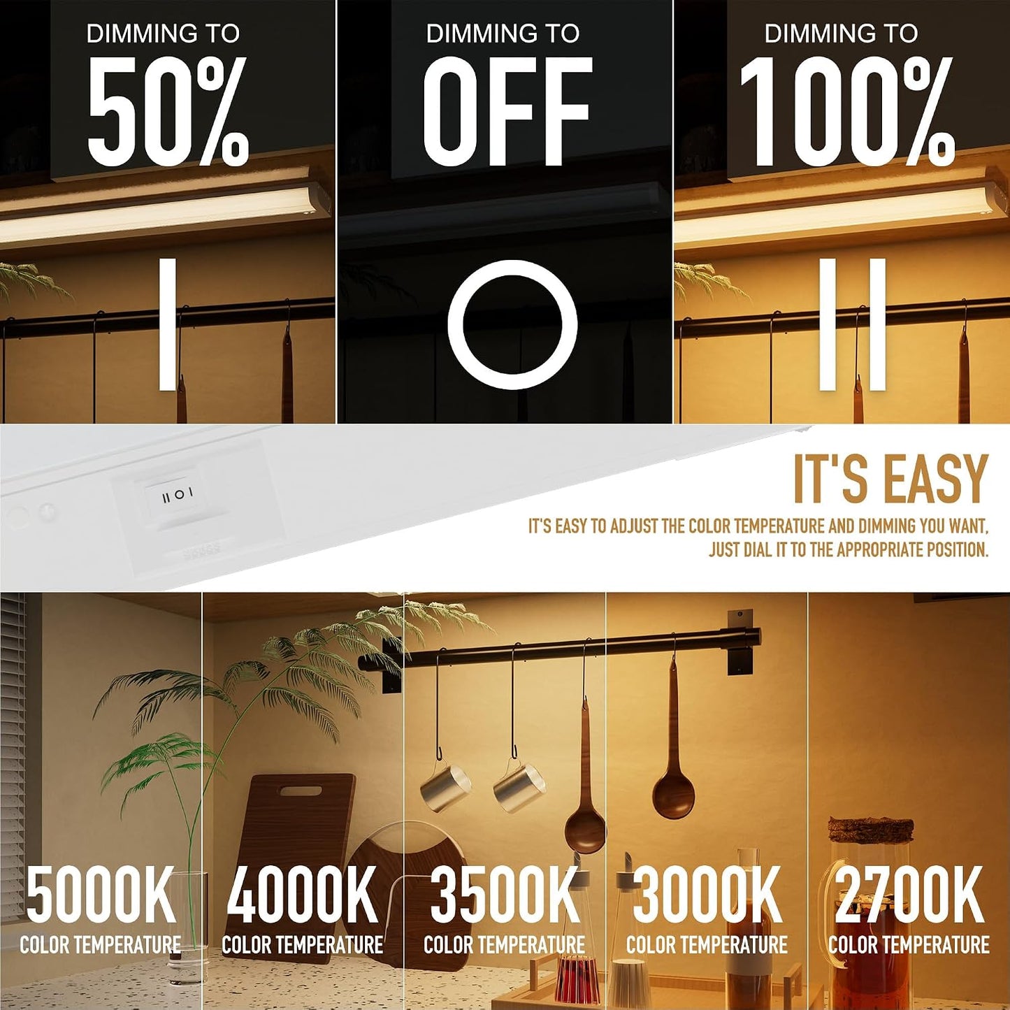 Iluminación LED 18pulg para gabinete con conector 5CCT 120V