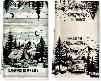 Set 2 Toallas cocina algodón absorbentes para camping