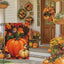 Bandera jardín otoño 12x18pulg doble cara calabaza pájaros