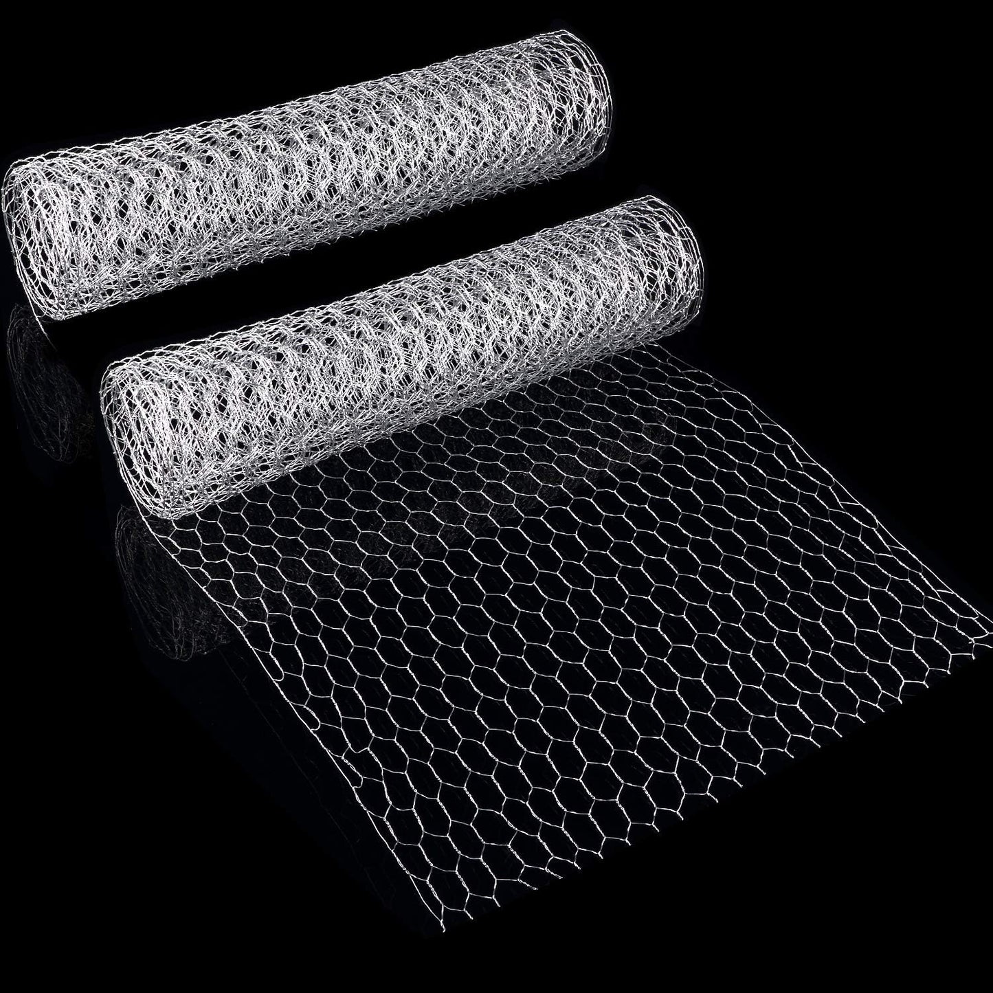 Red de alambre hexagonal galvanizado 13.7x80" plateado
