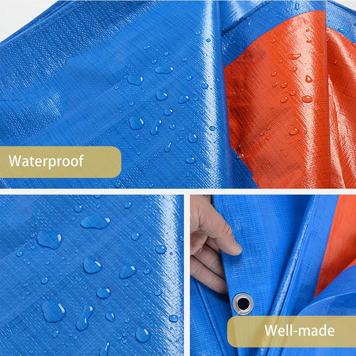 Lona impermeable 9x12.5ft cubierta multiusos con ojales