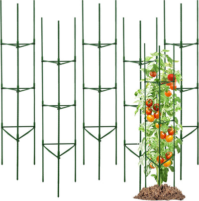 6 Jaulas Tomate Ajustables 63pulg Soporte Metal Jardín