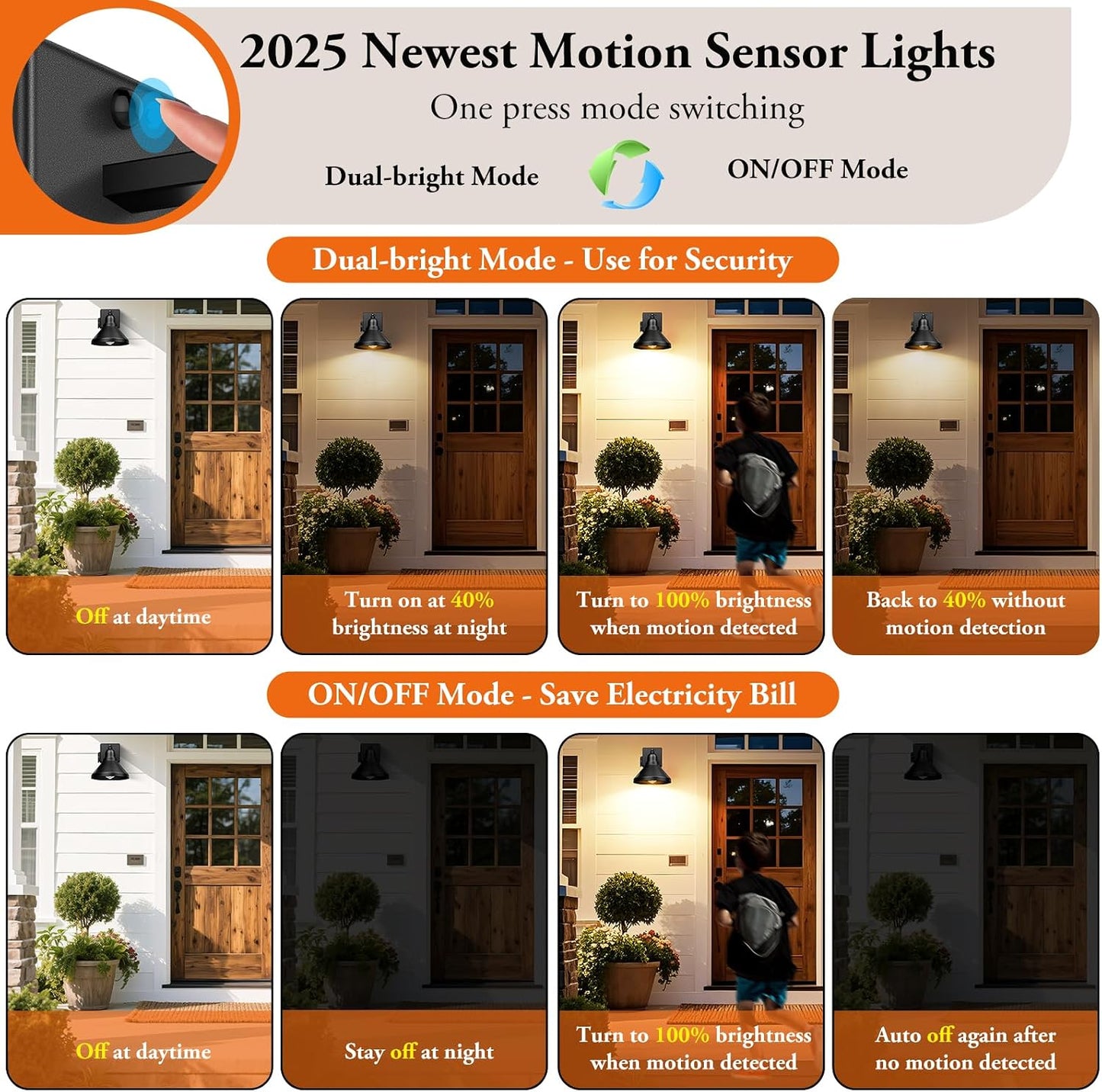 Luces pared exterior sensor movimiento toma corriente