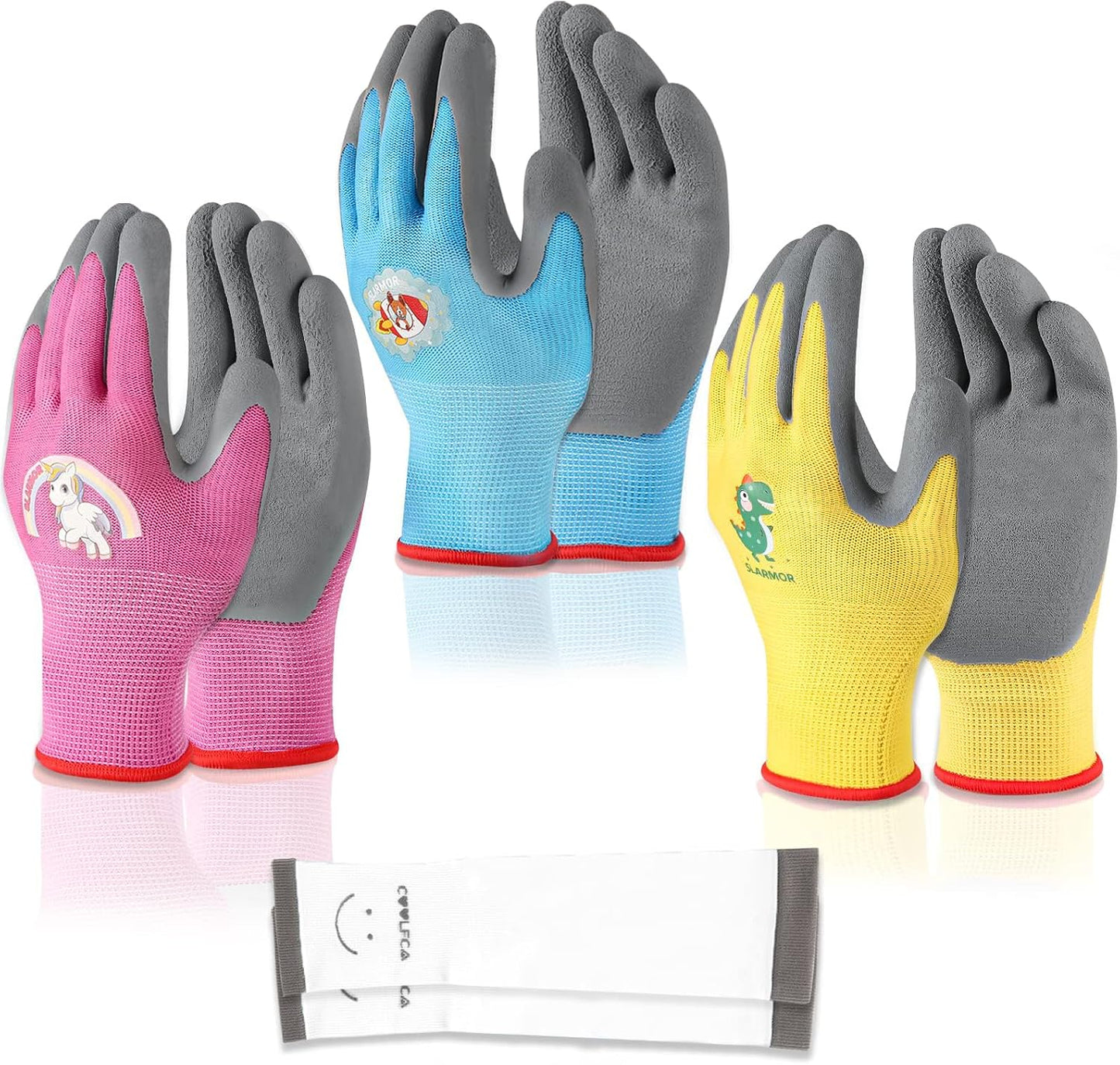Guantes jardinería niños 3-12 años con revestimiento goma