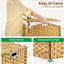 Cesta almacenamiento mimbre plegable 160L con tapa asas