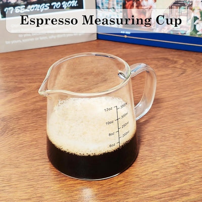 Taza Espresso 12oz Vidrio Resistente Jarra Espumadora