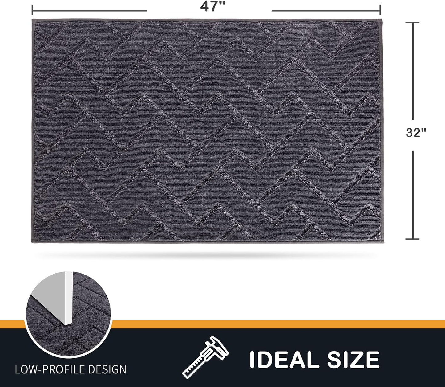 Tapete antiderrap absorbente 32x47" para puerta gris