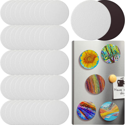 50 Pzas lienzo magnético para pintar mini 3pulg redondo