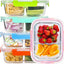 Contenedores vidrio 2 compartimentos tapas set 5 34oz