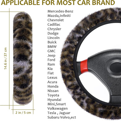 Funda volante mullida esponjosa leopardo antideslizante