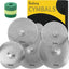 Set 5 platillos silenciosos 14-20pulg con fieltro y funda