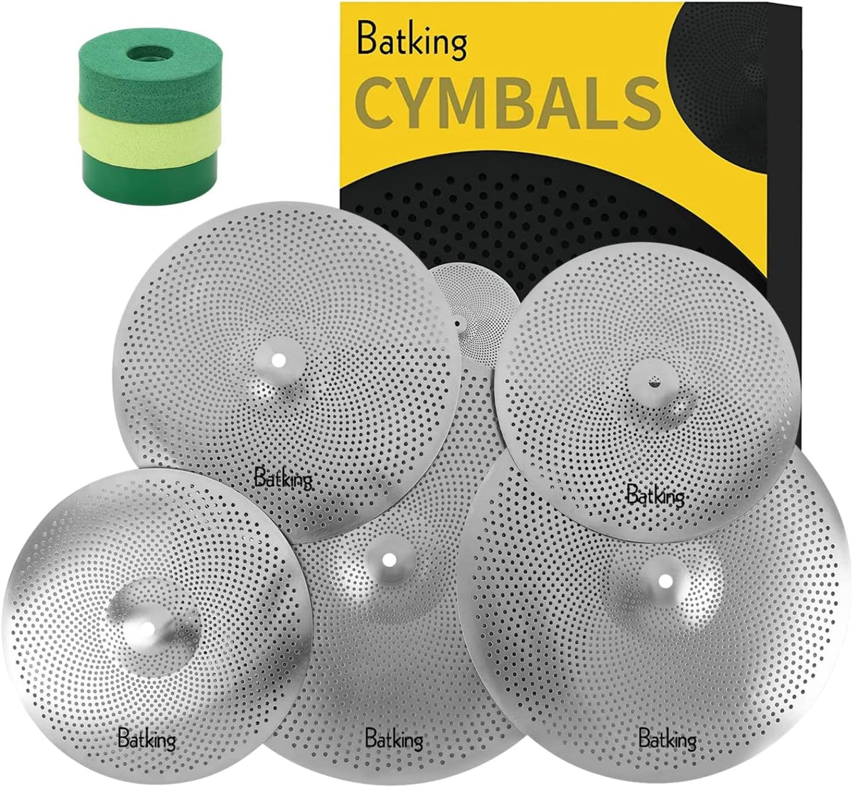 Set 5 platillos silenciosos 14-20pulg con fieltro y funda