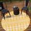 Alfombra exterior Trellis 3' redonda Amarillo/Marfil