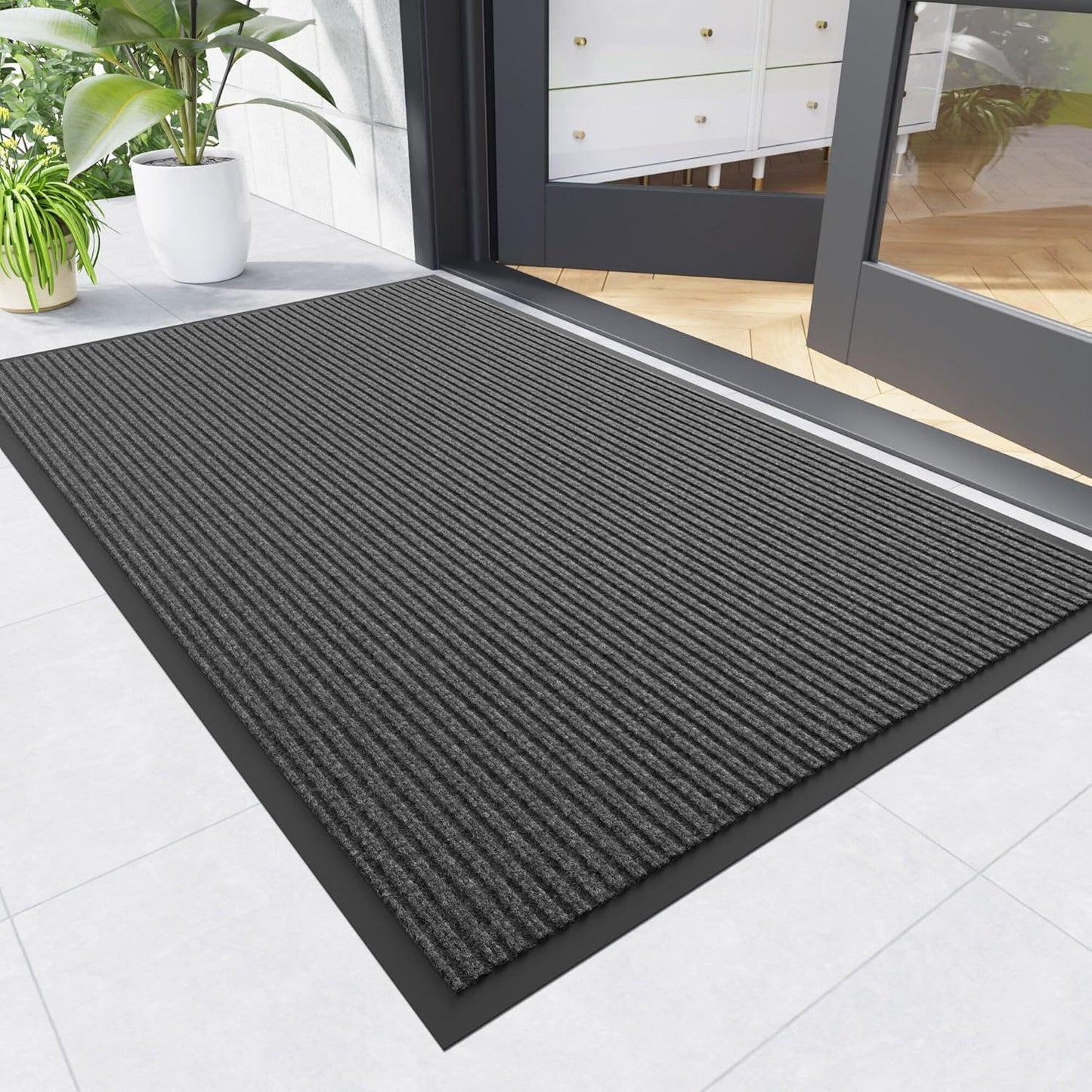 Tapete puerta 3x6ft resistente para interiores y exteriores