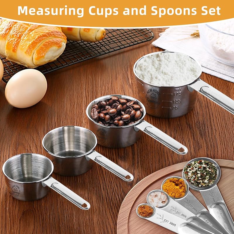 Juego tazas y cucharas medidoras para regalo casa