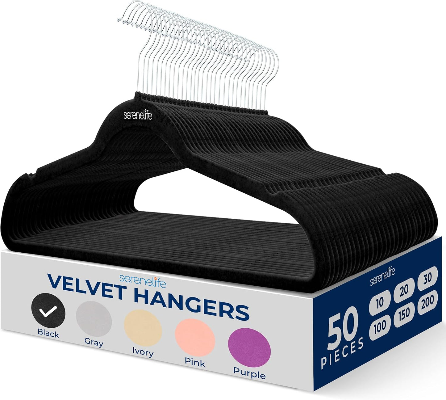 Perchas terciopelo antiderrap con gancho metal 360