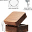 Caja madera maciza doble anillo boda soporte beige