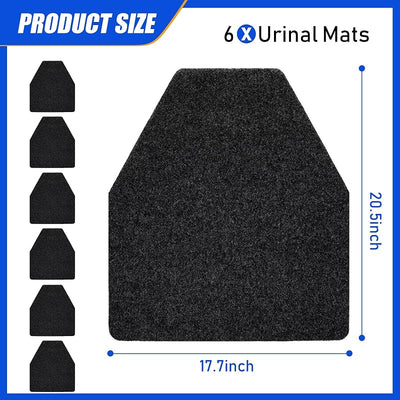 6 Tapetes Orinario Hombres Antiderrap Absorbentes Negros