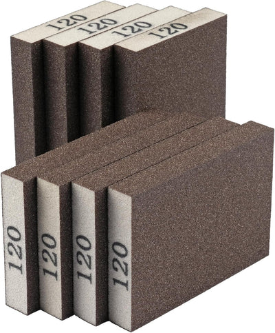 8 Pack Esponjas Lijado Grano 120 para Madera y Yeso