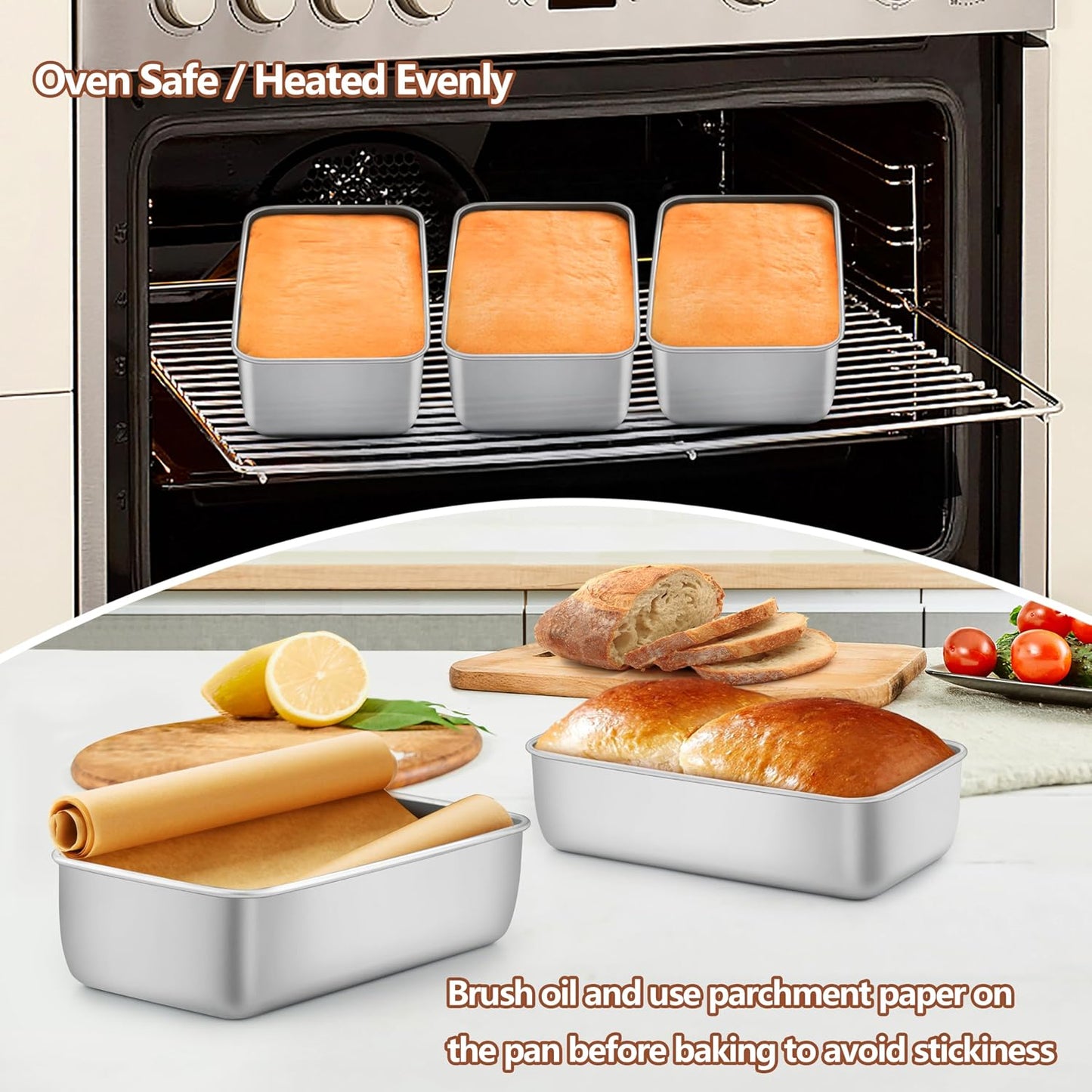 16 Moldes Acero Inox 9x5pulg para Pan Brownies