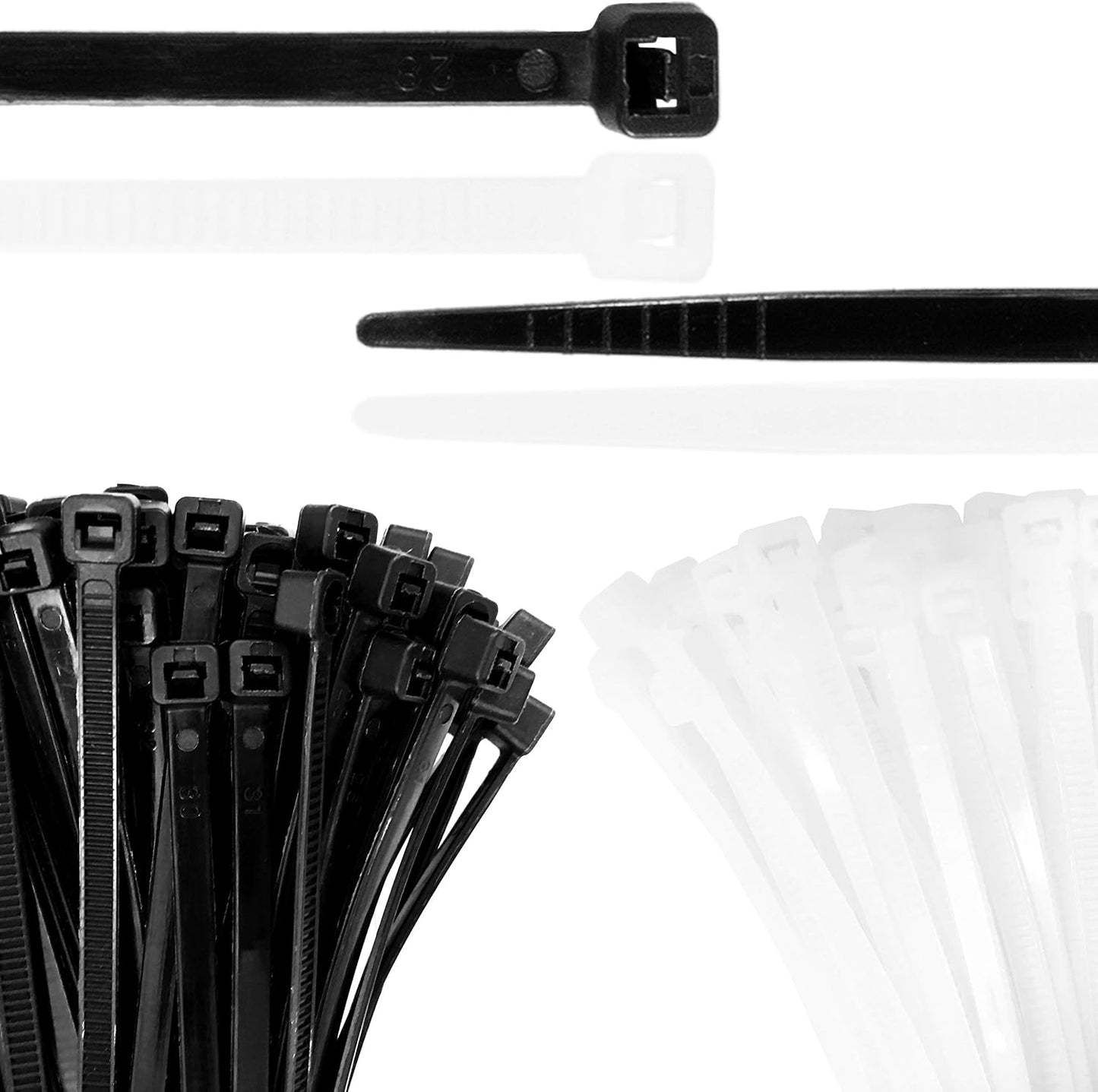 Bridas para cables 100uds resistentes 12" blanco y negro