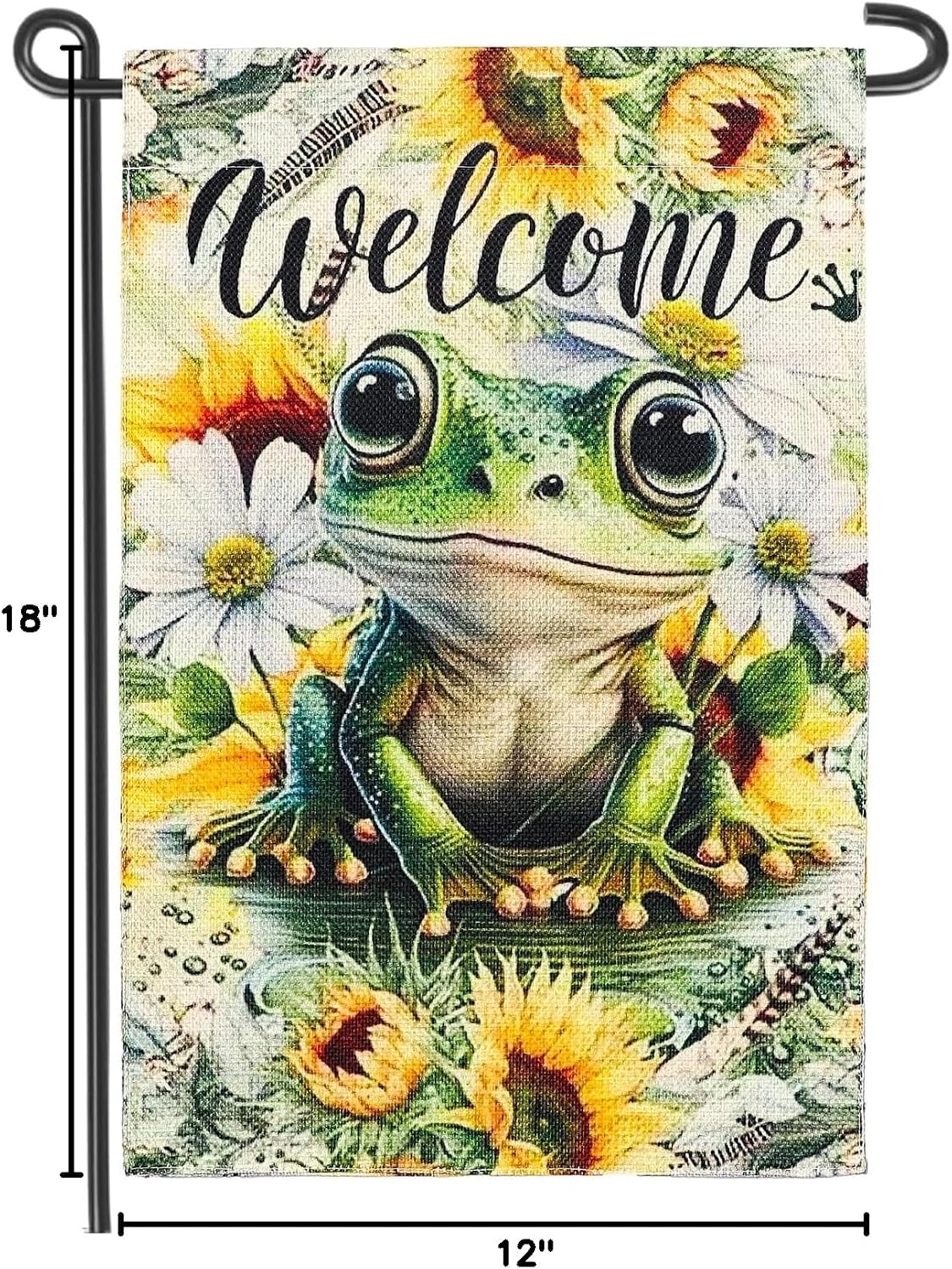 Banderas jardín rana 12x18pulg girasol doble cara