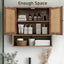 Armario pared puertas dobles ratán 3 niveles baño 23x7x24"