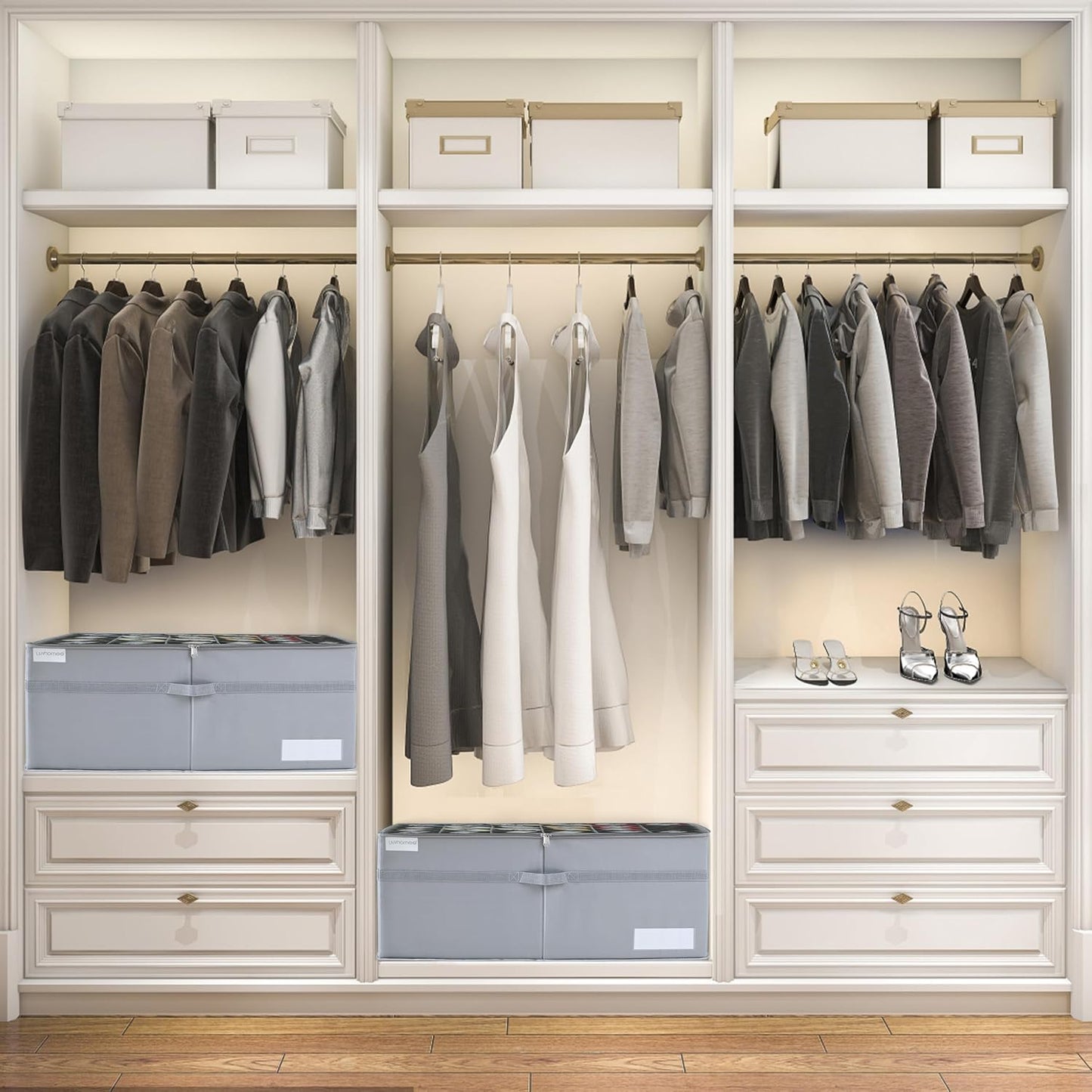 Organiz. zapatos 24 pares cajas transparentes plegables