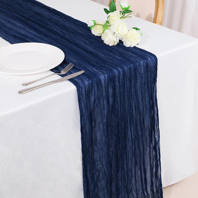 Camino mesa estopilla gasa bohemia azul marino 10ft 120pulg