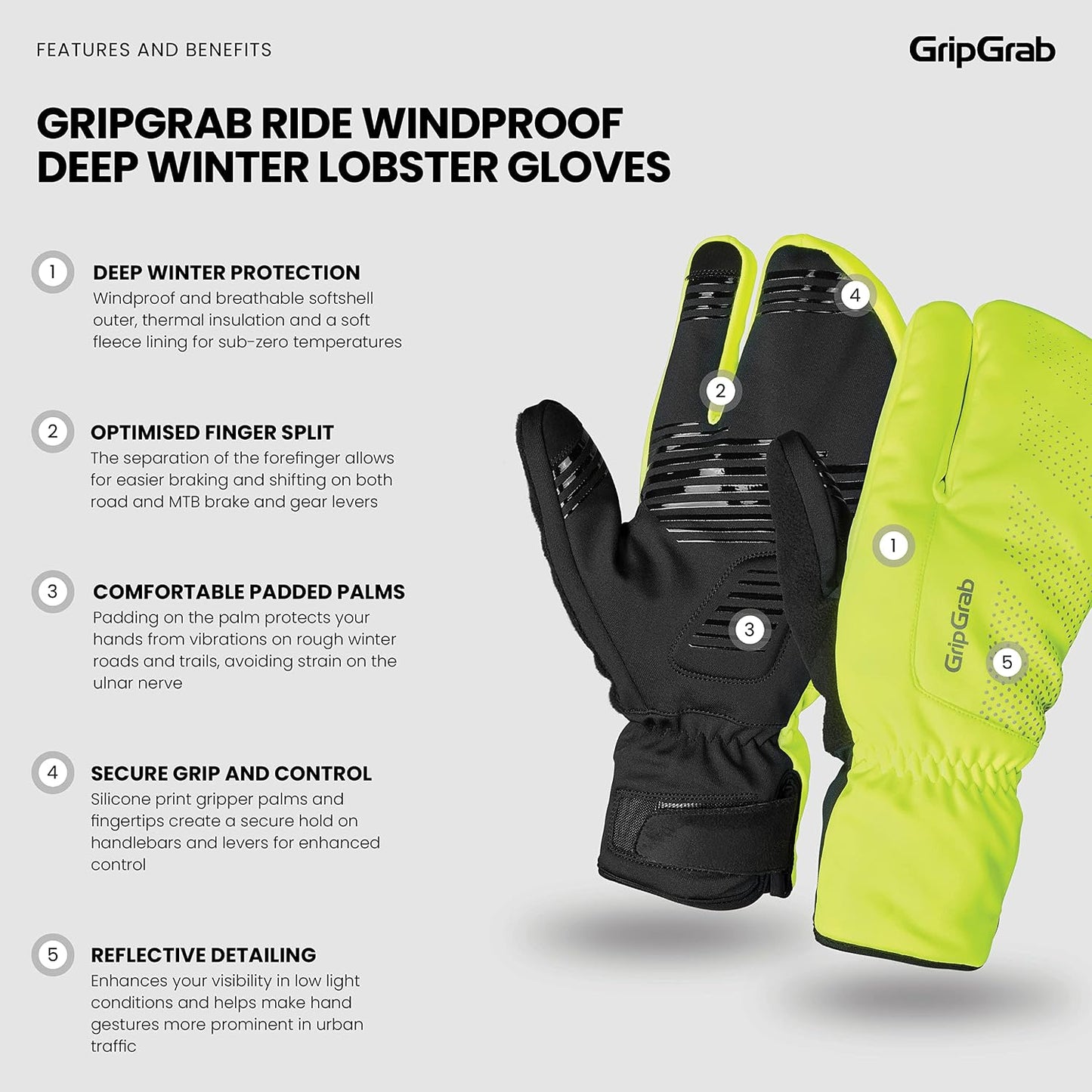 Guantes ciclismo invernales 3 dedos forrados tela térmica