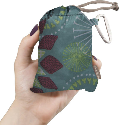 Bolsa mano reutilizable con clip mosquetón color aguamarina