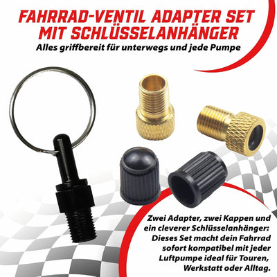 Juego 2 Adaptadores Presta a Schrader Latón Tapas Válvula Bici